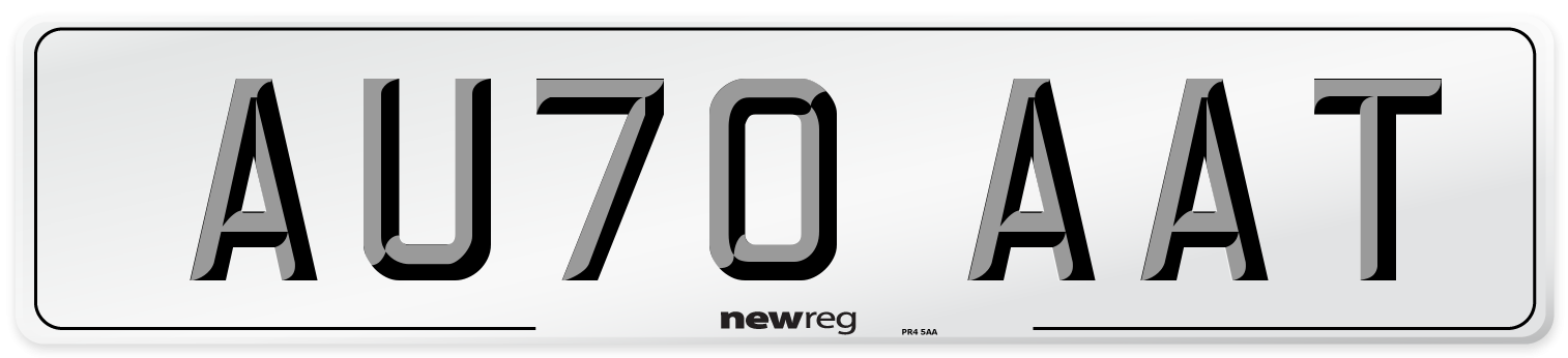 AU70 AAT Number Plate from New Reg